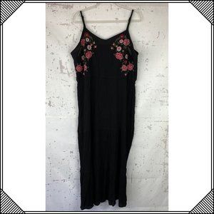 * Time and Tru Black Long Maxi Floral Dress *